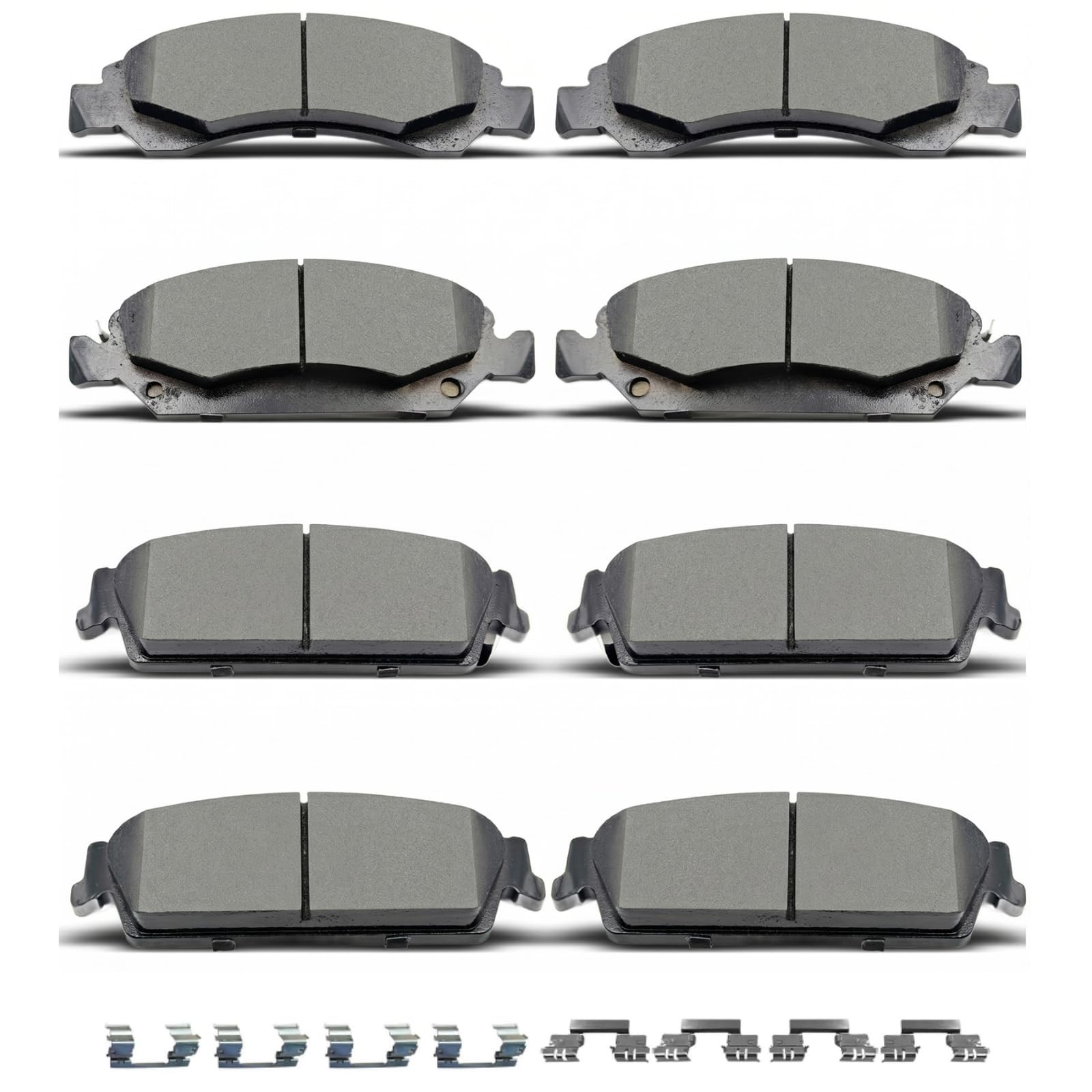 D1194 D1363 8pcs Ceramic Front Rear Brake Pads With Clips Fit For Cadillac... 