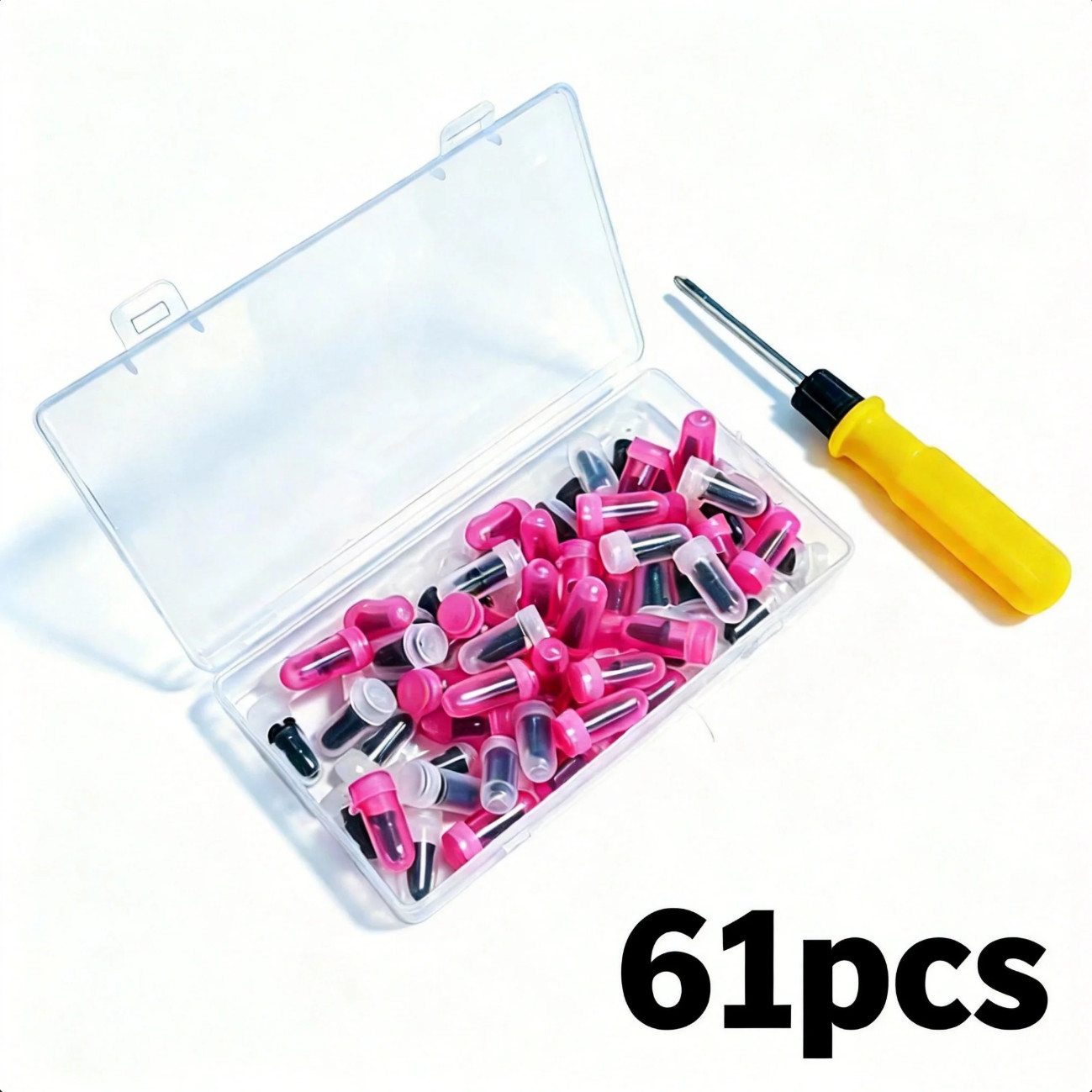 60pcs Tire Repair Rubber Nails Vacuum Tyre Spiral Screw Kit w Screwdriver useful