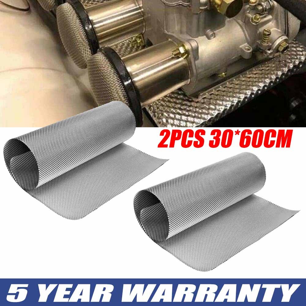 2PACK Exhaust Heat Shield Embossed 304 stainless steel Muffler Wrap Barrier