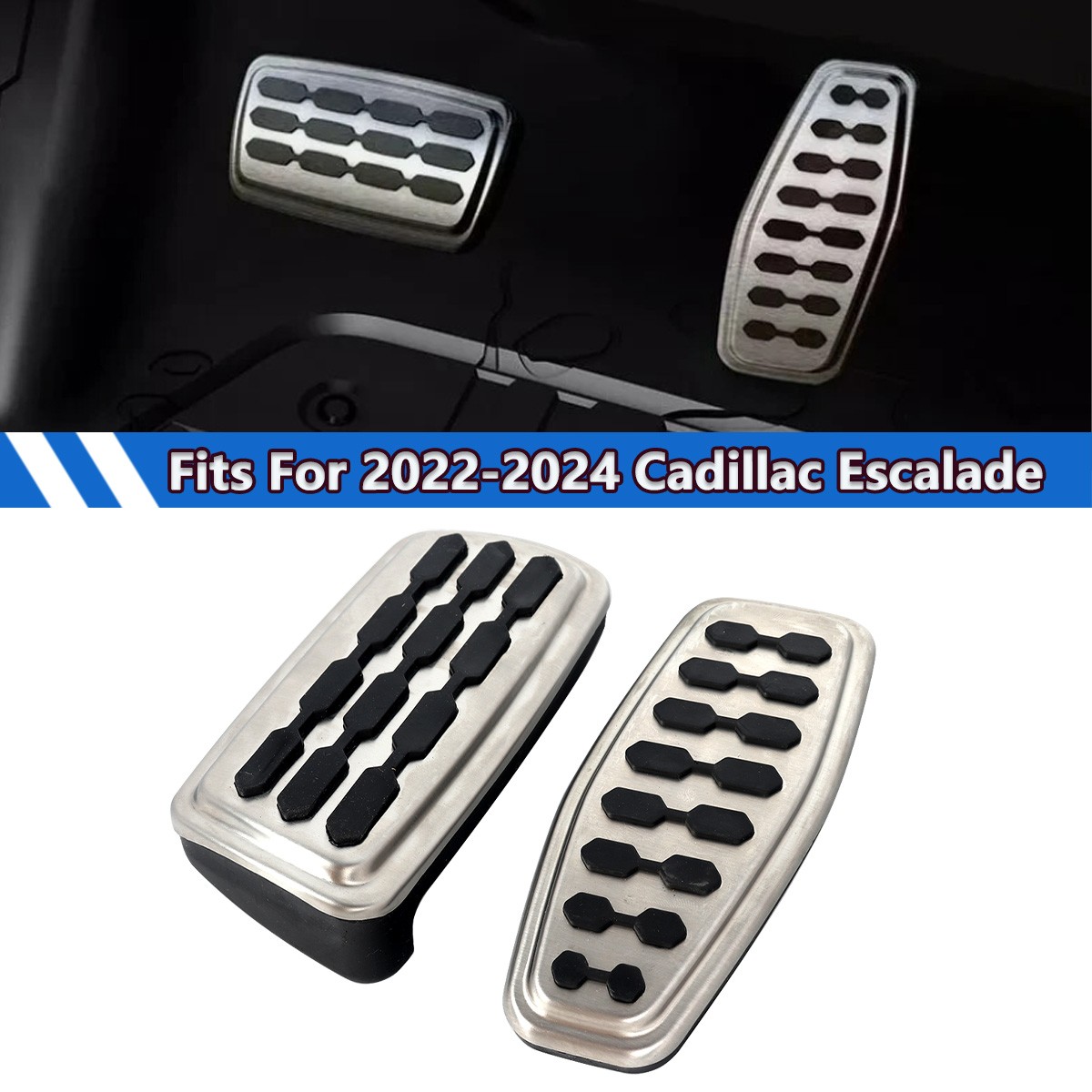 84712886 For 2022-24 Cadillac Escalade ESV Sport Pedal Cover Kit Stainless Steel