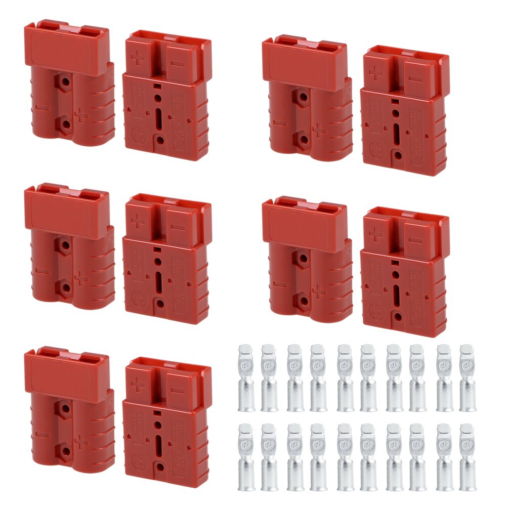 10X 50A Battery Quick Connect Disconnect Plug Kit Cable Recovery Winch Trailer
