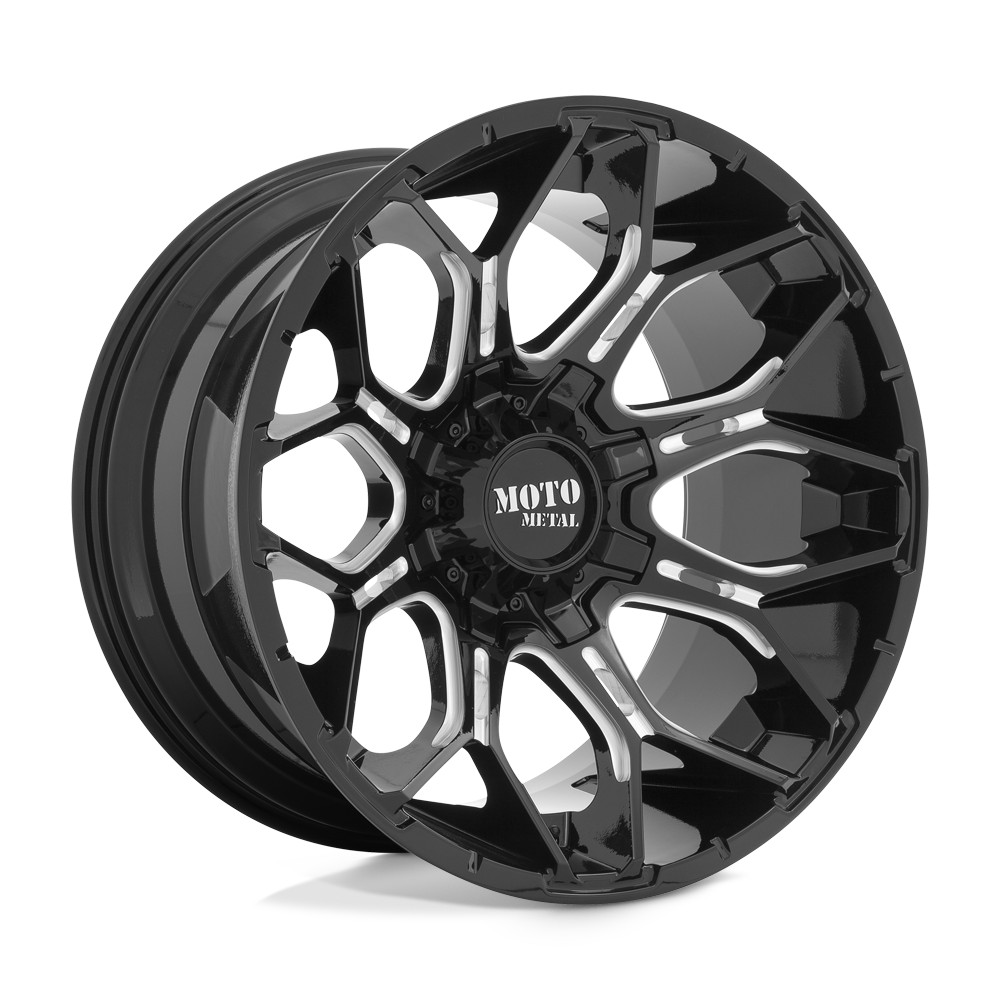20x9 Moto Metal MO808 SNIPER Gloss Black Milled Wheel 6x120/6x5.5 (0mm)