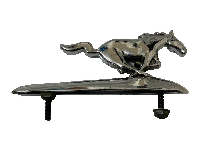 Ford Mustang Pony Emblem Chrome OEM 1960s Vintage Galloping Horse Grille Hood