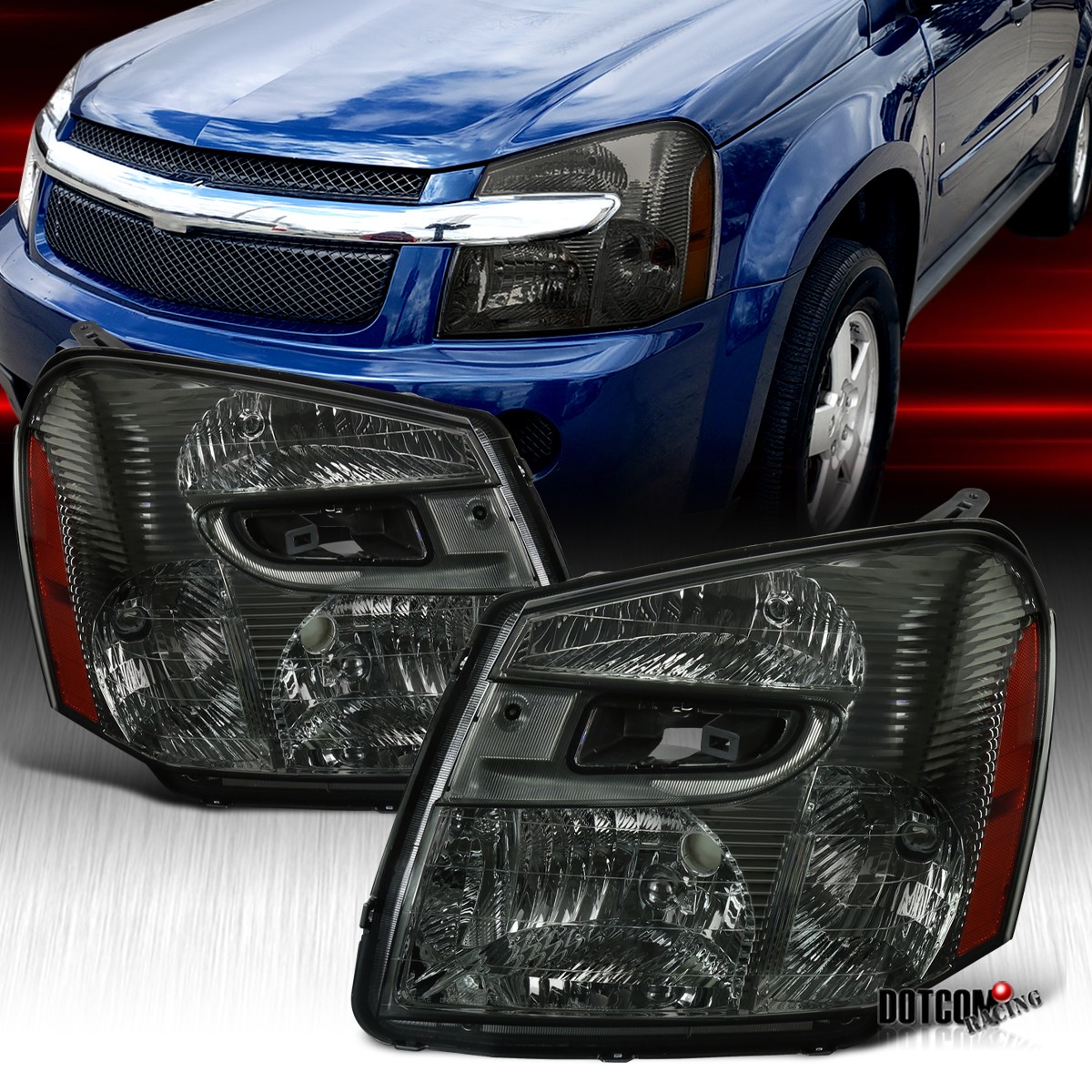 Headlights Fit 2005-2009 Chevy Equinox Smoke Headlamps Assembly Left+Right 05-09 Headlights Fit 2005-2009 Chevy Equinox Smoke Headlamps Assembly Left+Right 05-09