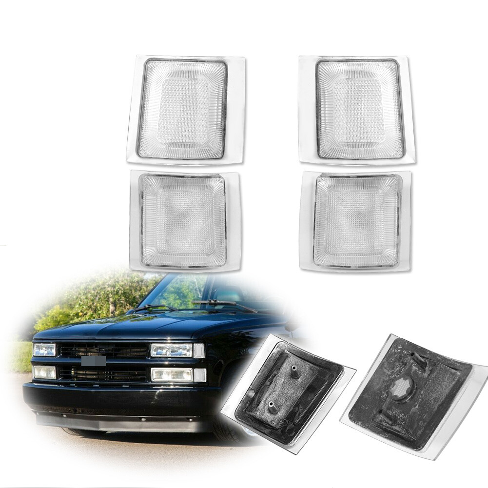Clear Front Left and Right Lower Side Marker Set For 1995-2000 Chevrolet Tahoe