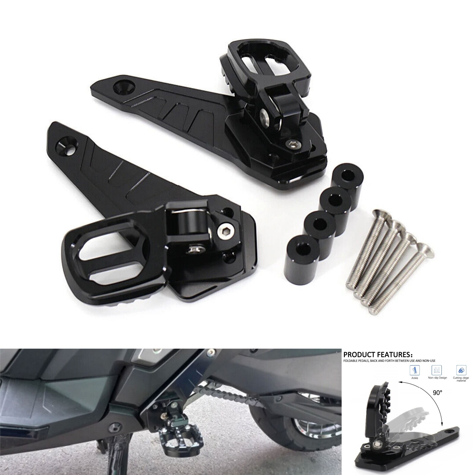CNC Passenger Foot Pegs Folding Footrests For HONDA XADV 750 X-ADV 750 21-24 22