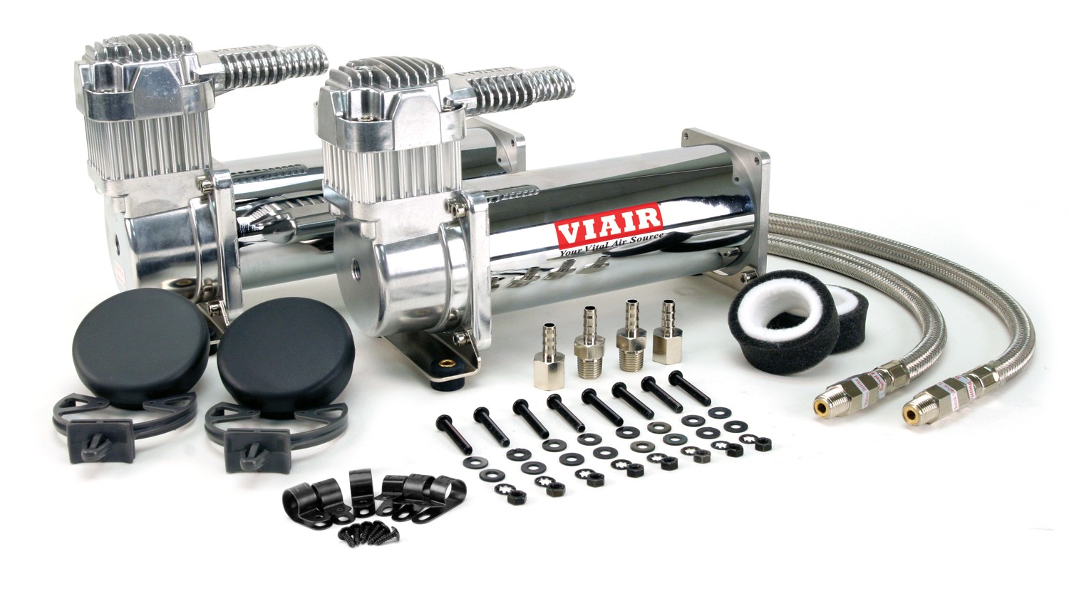 Viair 444C Dual Performance Air Compressor Value Pack Stainless Steel Braided