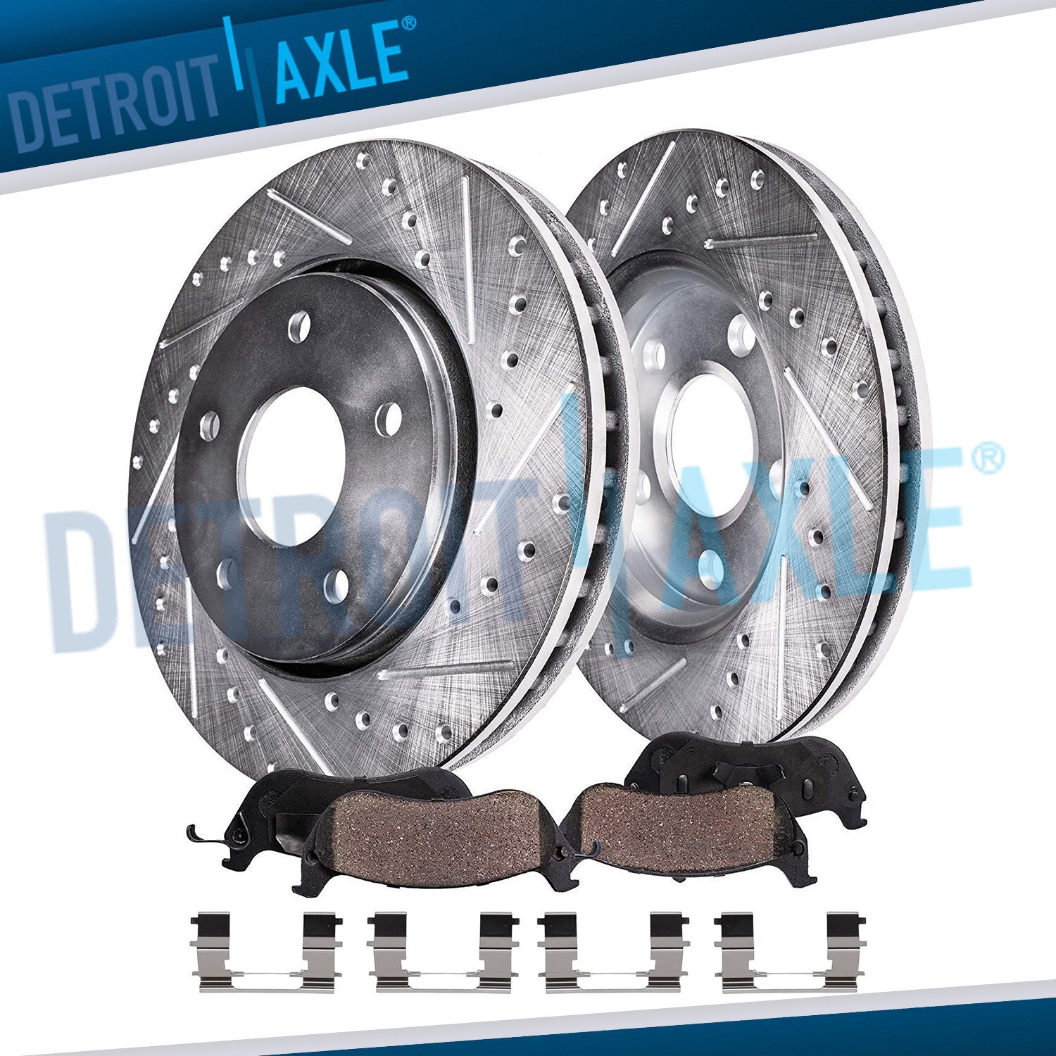 12.01 inch Front Drilled Rotors Ceramic Pads for Lincoln Town Car Grand Marquis