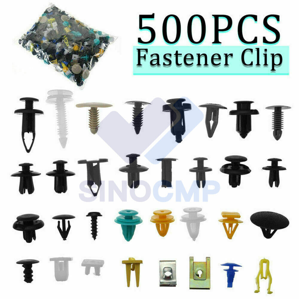 500PCS Auto Car Bumper Clips Fender Trim Push Pin Rivet Fastener Panel Screw Set