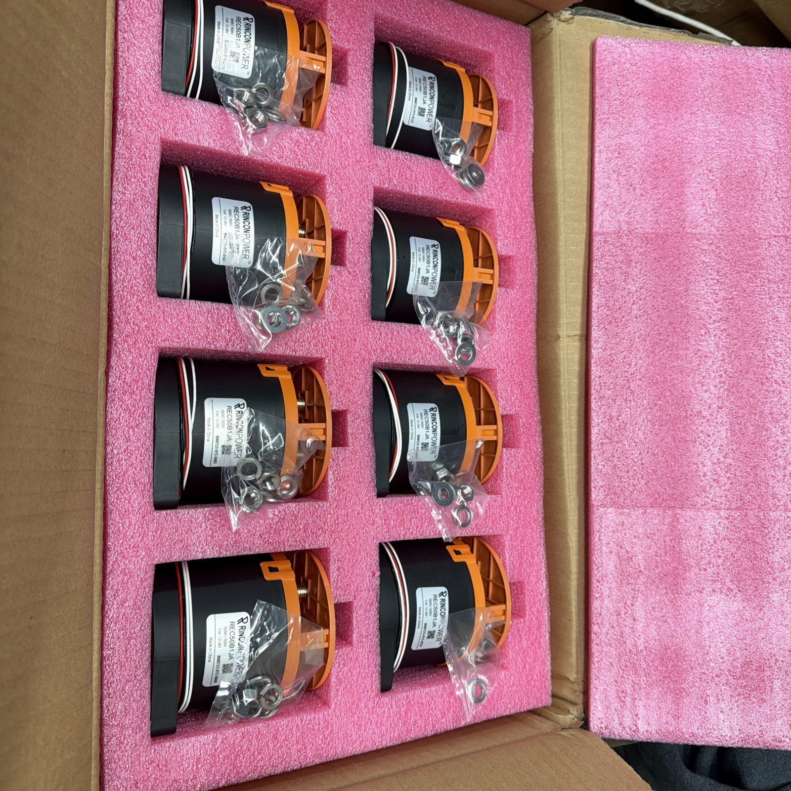 Lot of 8: AEM EV 308504 Rincon Power REC50B1JA High Voltage Contactor 500A/1500V Lot of 8: AEM EV 308504 Rincon Power REC50B1JA High Voltage Contactor 500A/1500V