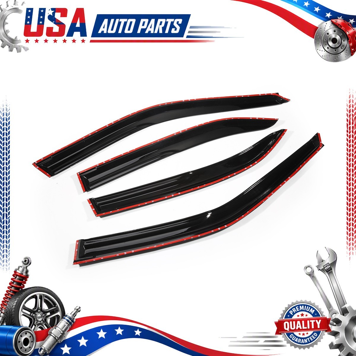 Vent Shade Fits For Honda Civic 1996-2000 4x JDM 3D Wavy Mugen Style Tape-on
