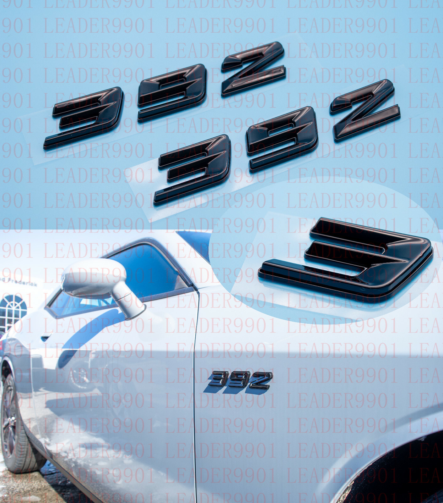 2x Gloss black 392 Emblems 392 Side Fender Badge 3D for 392 Emblem 2x Gloss black 392 Emblems 392 Side Fender Badge 3D for 392 Emblem