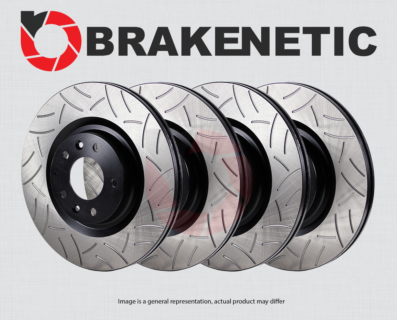 FRONT+REAR BRAKENETIC Premium GT Slotted Brake Disc Rotors 50.40096.31