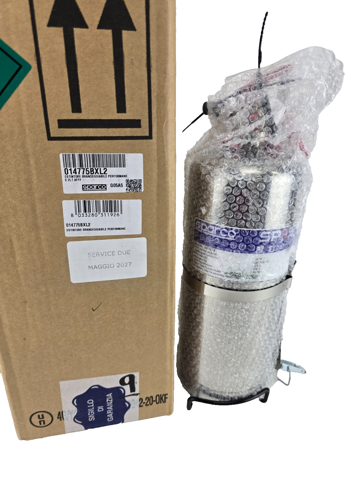 NEW Sparco 2L AFFF Handheld SS (Non-FIA) Fire Extinguisher 014775BXL2