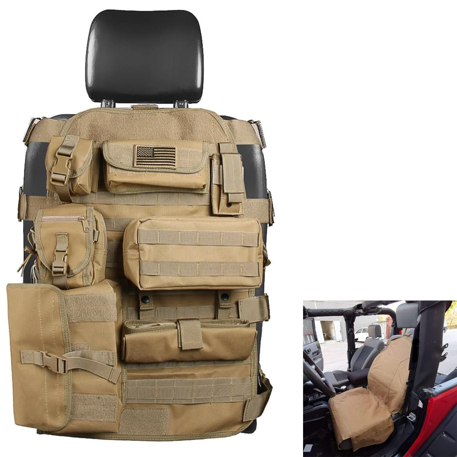 SUNPIE Upgrade Larger Seat Protector Universal Fit Tactical Seat Cover for Truck SUNPIE Upgrade Larger Seat Protector Universal Fit Tactical Seat Cover for Truck