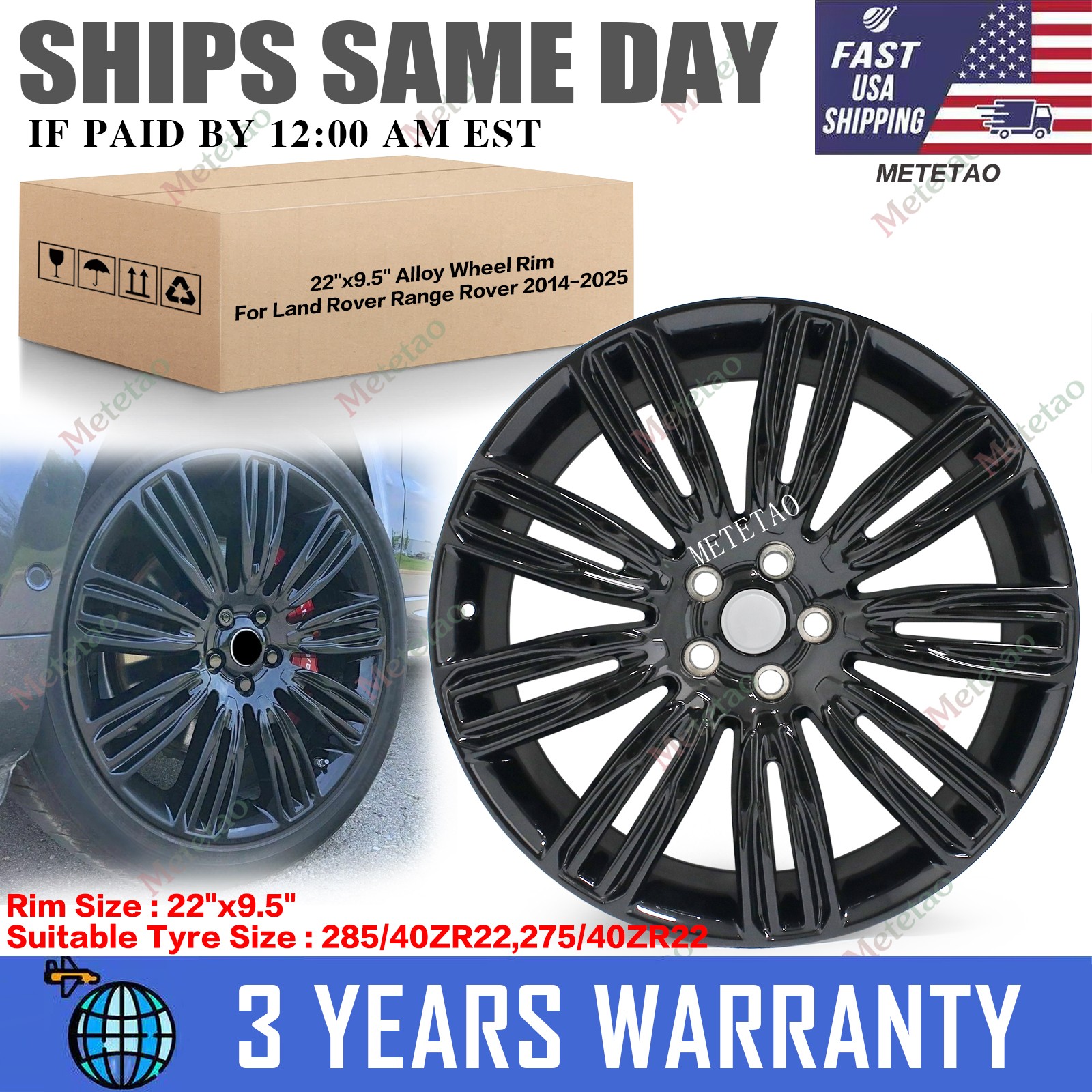 22x9.5 Alloy Wheel Rim For Land Rover Range Rover 2012-2025 LR099147 72328 72331