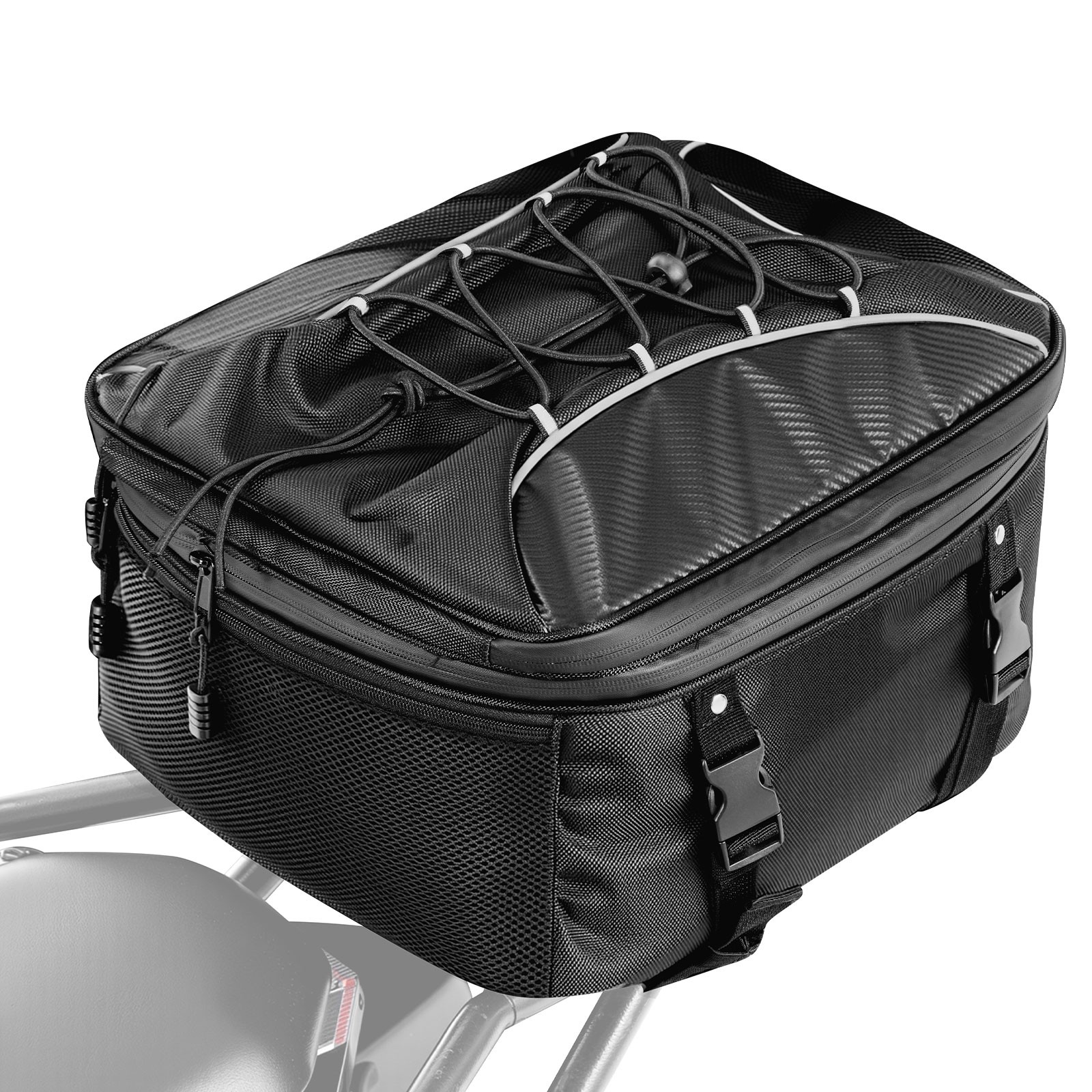 VEVOR Motorcycle Tail Bag Expandable Rear Seat Luggage Storage Backpack 22-34 L