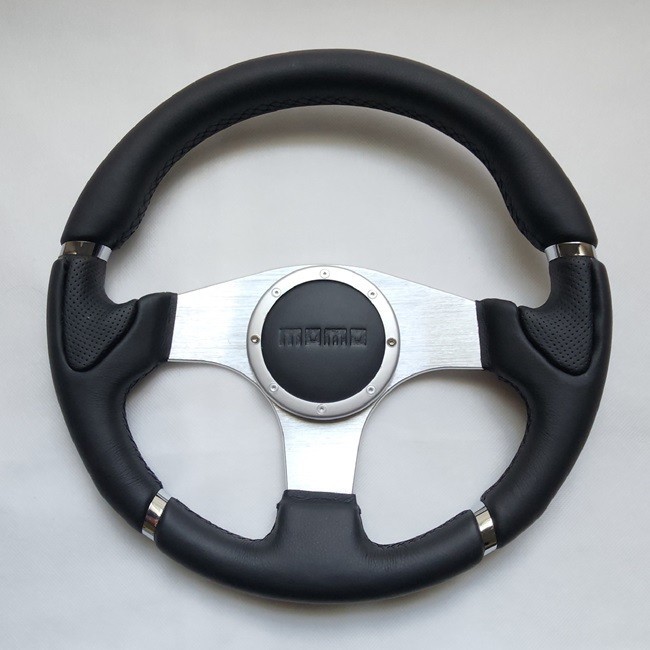 MOMO Black Leather Street Sport Steering Wheel 340mm 13.4in BRLCR