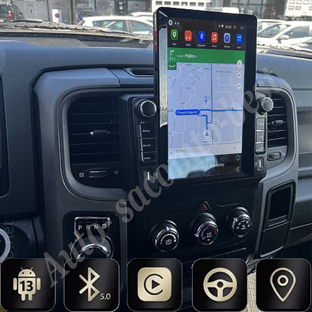 For 2016-2024 Ram Tradesman Apple Carplay Radio Android 15 GPS WIFI W/ Camera
