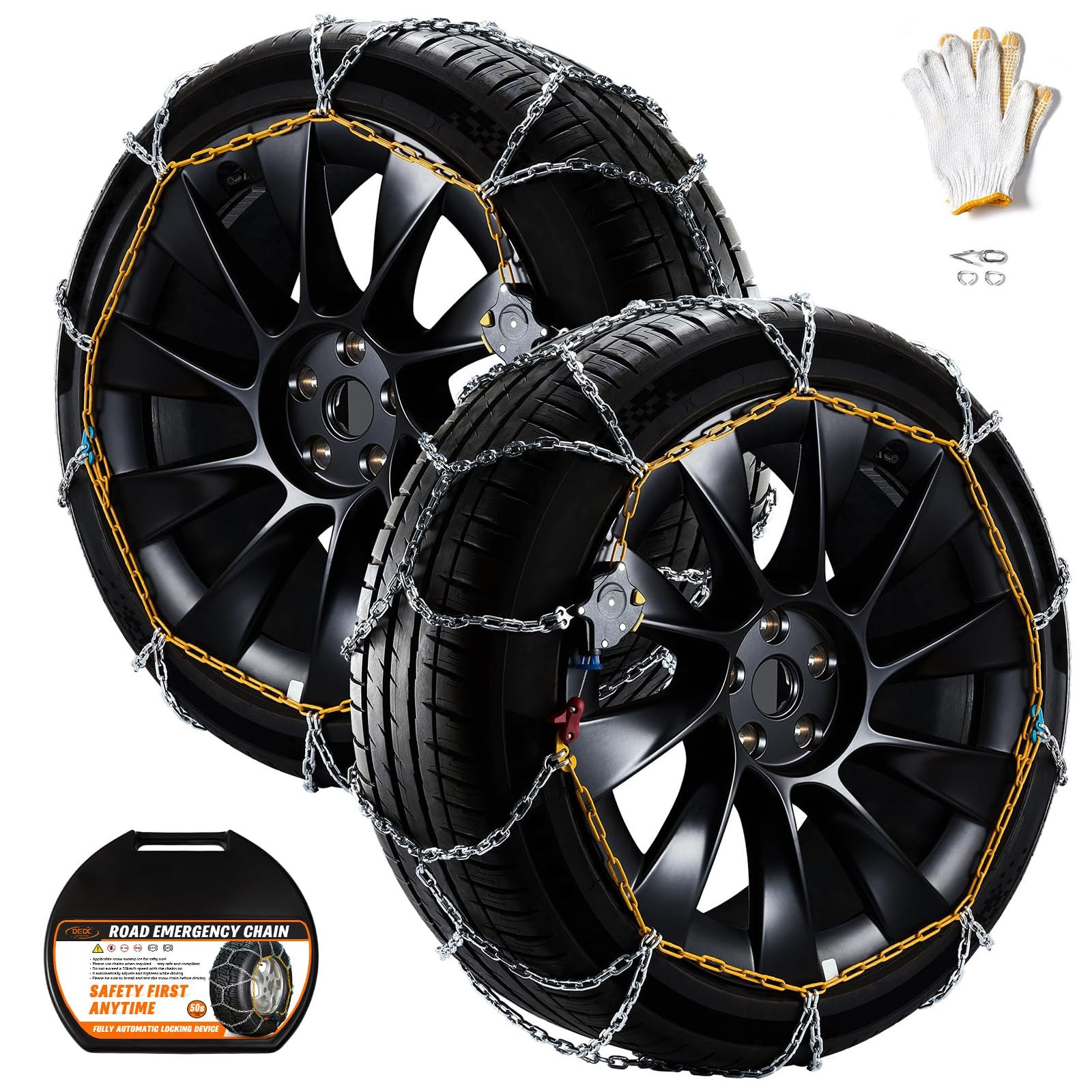 DEDC Auto Lock Y-type Mn Steel Snow Tire Chain for Tesla Model Y 235 245