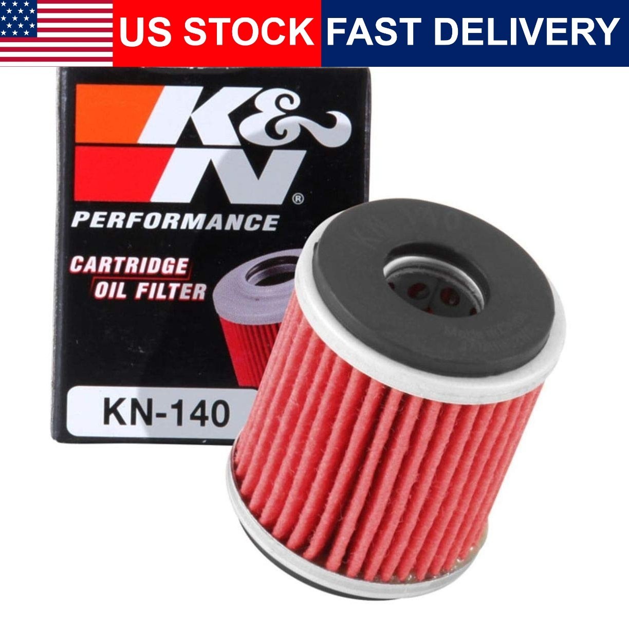 K&N KN-140 Oil Filter for Motorcycle | High Flow, Premium Media, Bypass Valve, D
