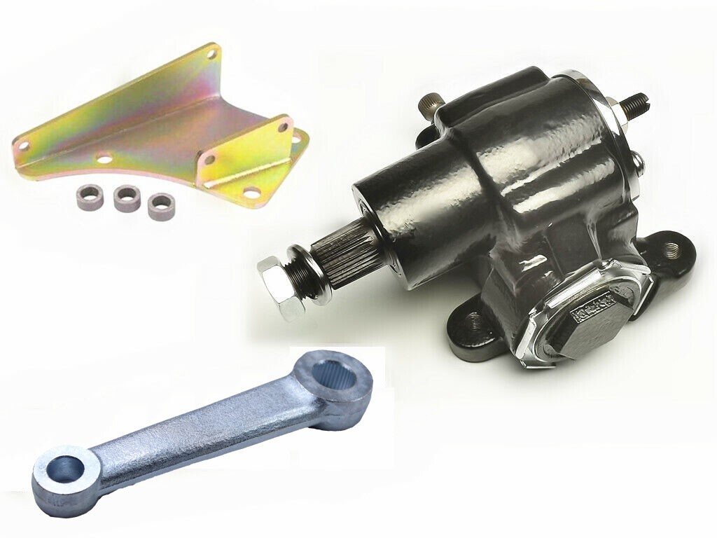 Hot Rod Vega Manual Cross Steering Box w/ Zinc Pitman Arm & 1935-41 Ford Bracket