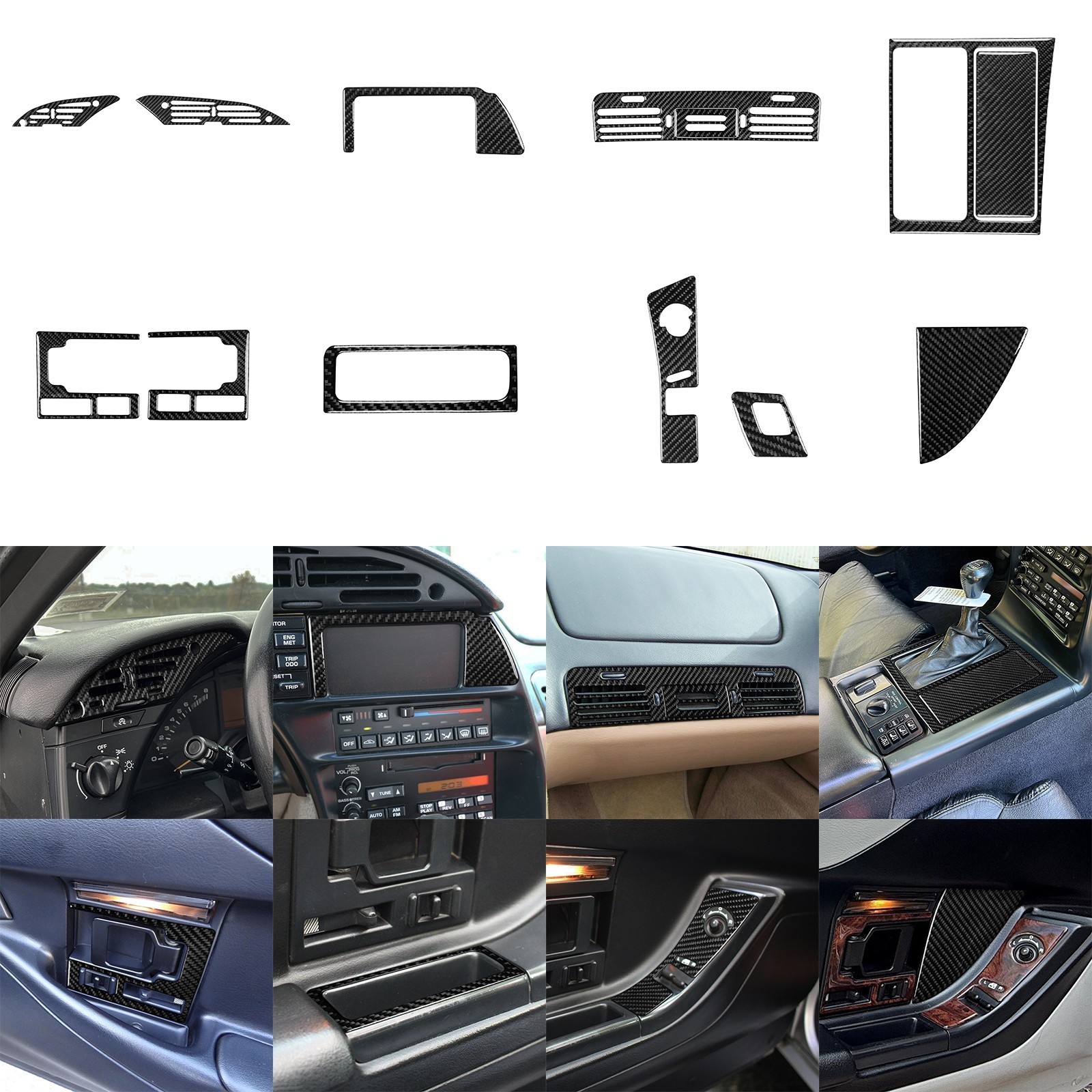 13Pcs Chevrolet Corvette C4 genune carbon fibre full interior kit 94-96