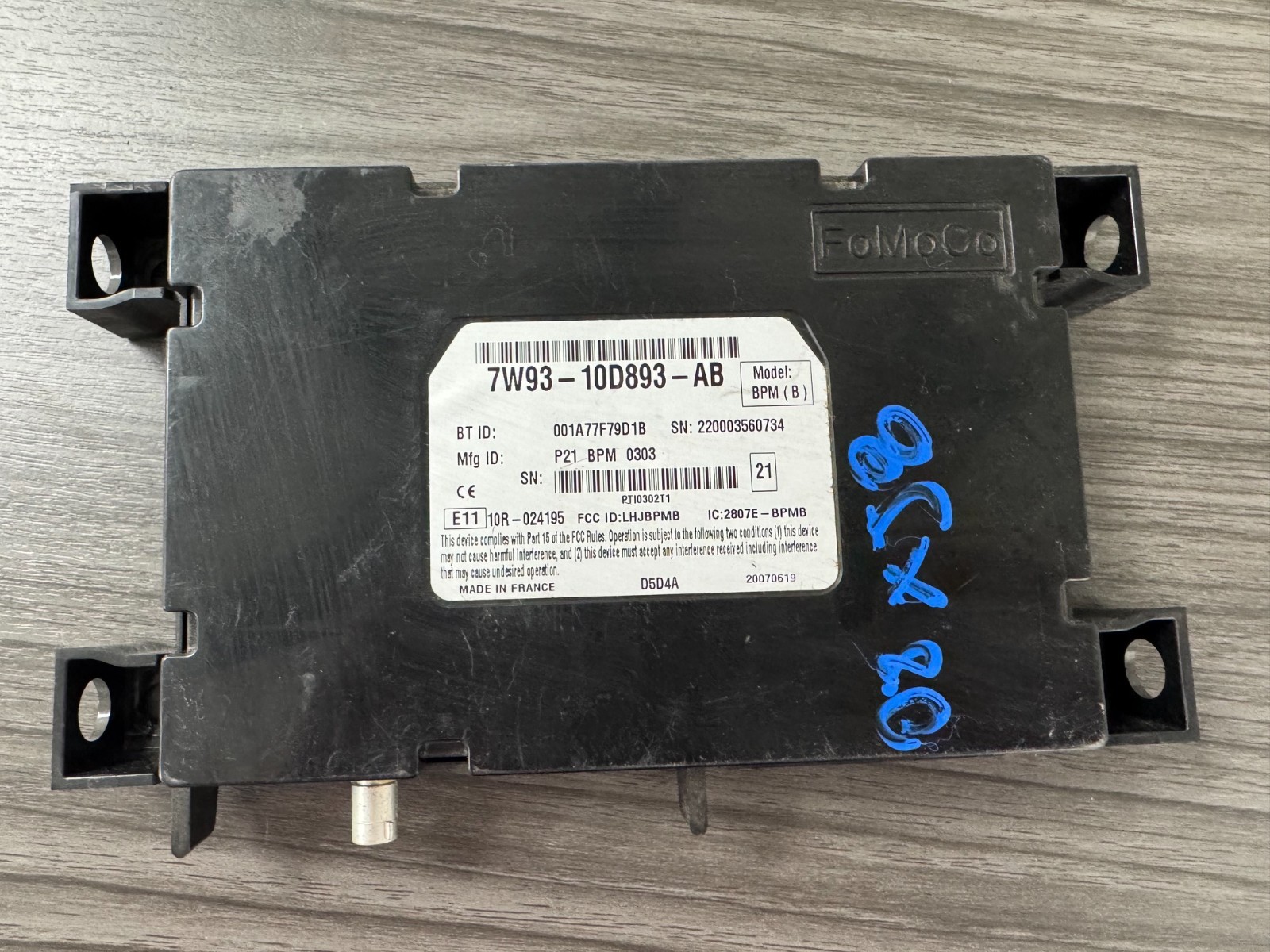 2007 - 2009 Jaguar XJ8 XJ  Bluetooth Control Module  OEM  7W93-10D893-AB