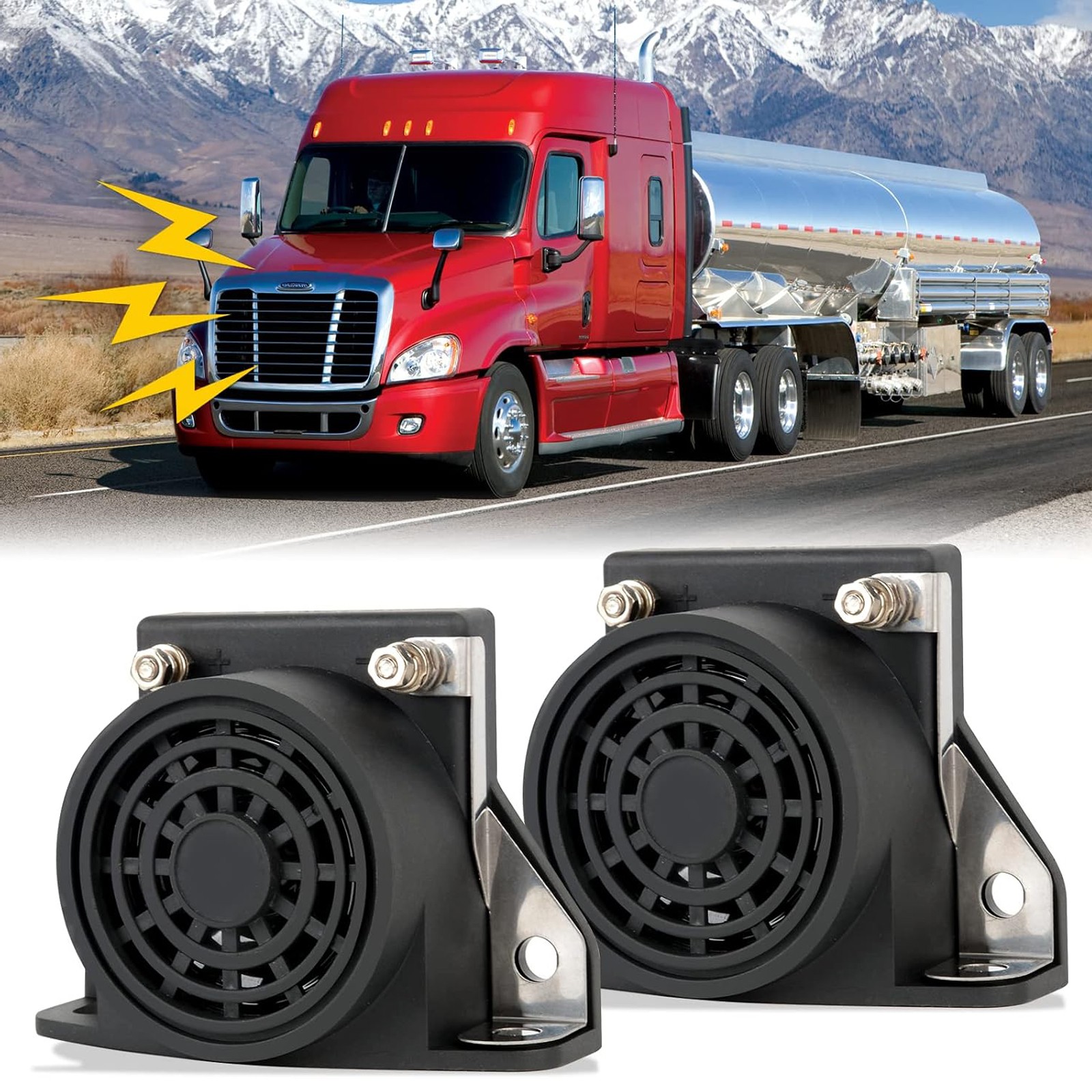 2x Universal Backup Warning Alarm 110dB Beeper -Construction Truck Heavy Vehicle