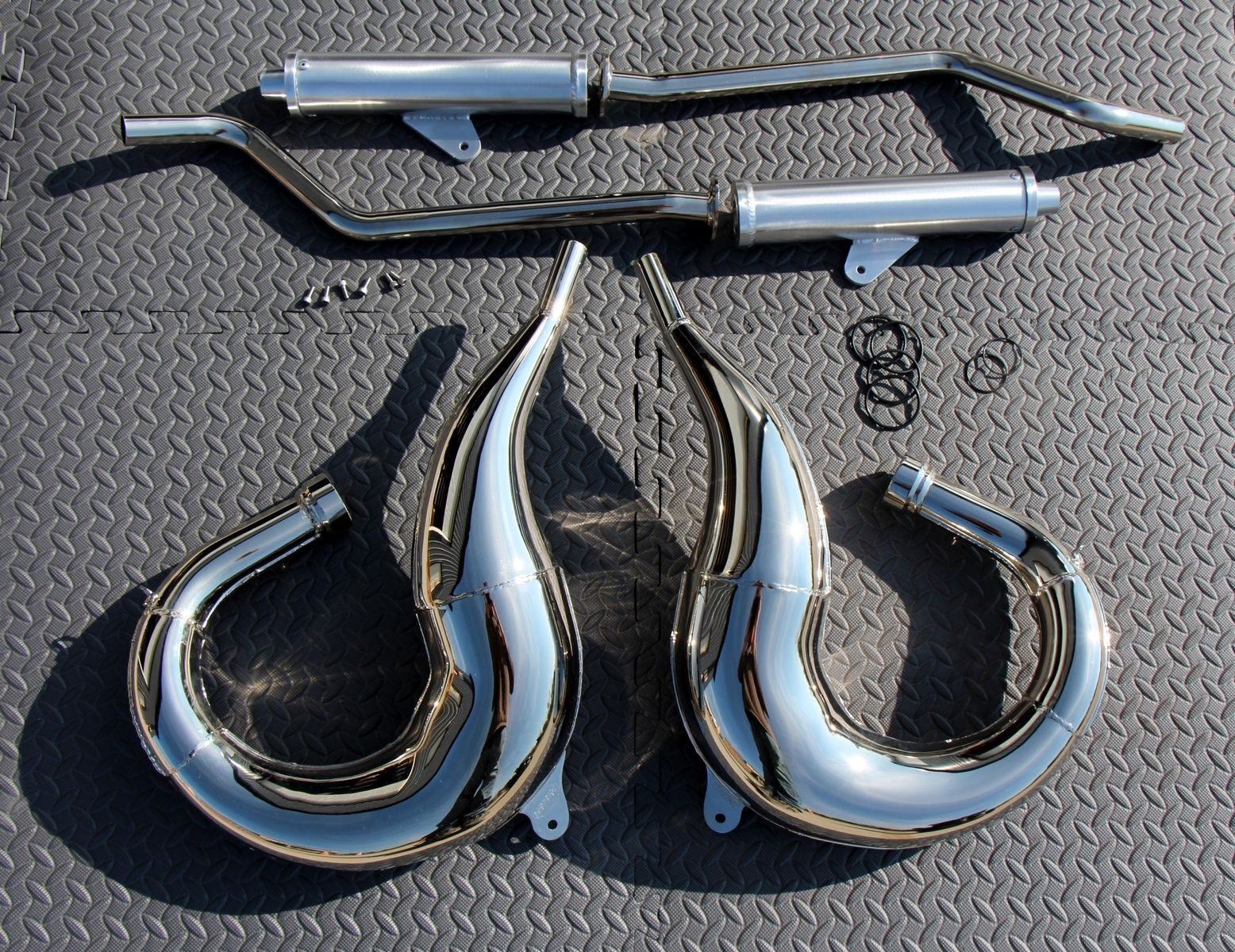 Yamaha Banshee SHOW CHROME in frame SHEARER drag pipes small bore AIRBOX STYLE