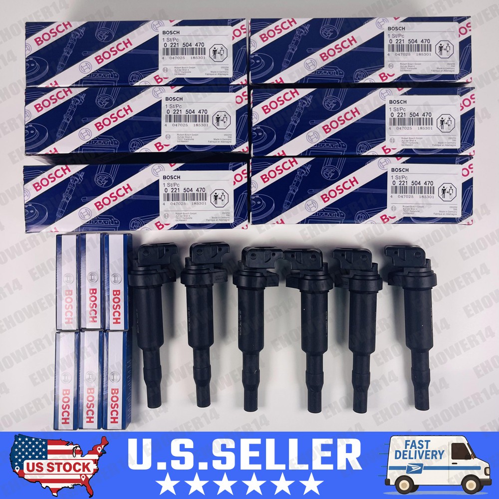 GENUINE Bosch 6x Ignition Coils 0221504470 + 6x Spark Plug 12122158253 For BMW GENUINE Bosch 6x Ignition Coils 0221504470 + 6x Spark Plug 12122158253 For BMW