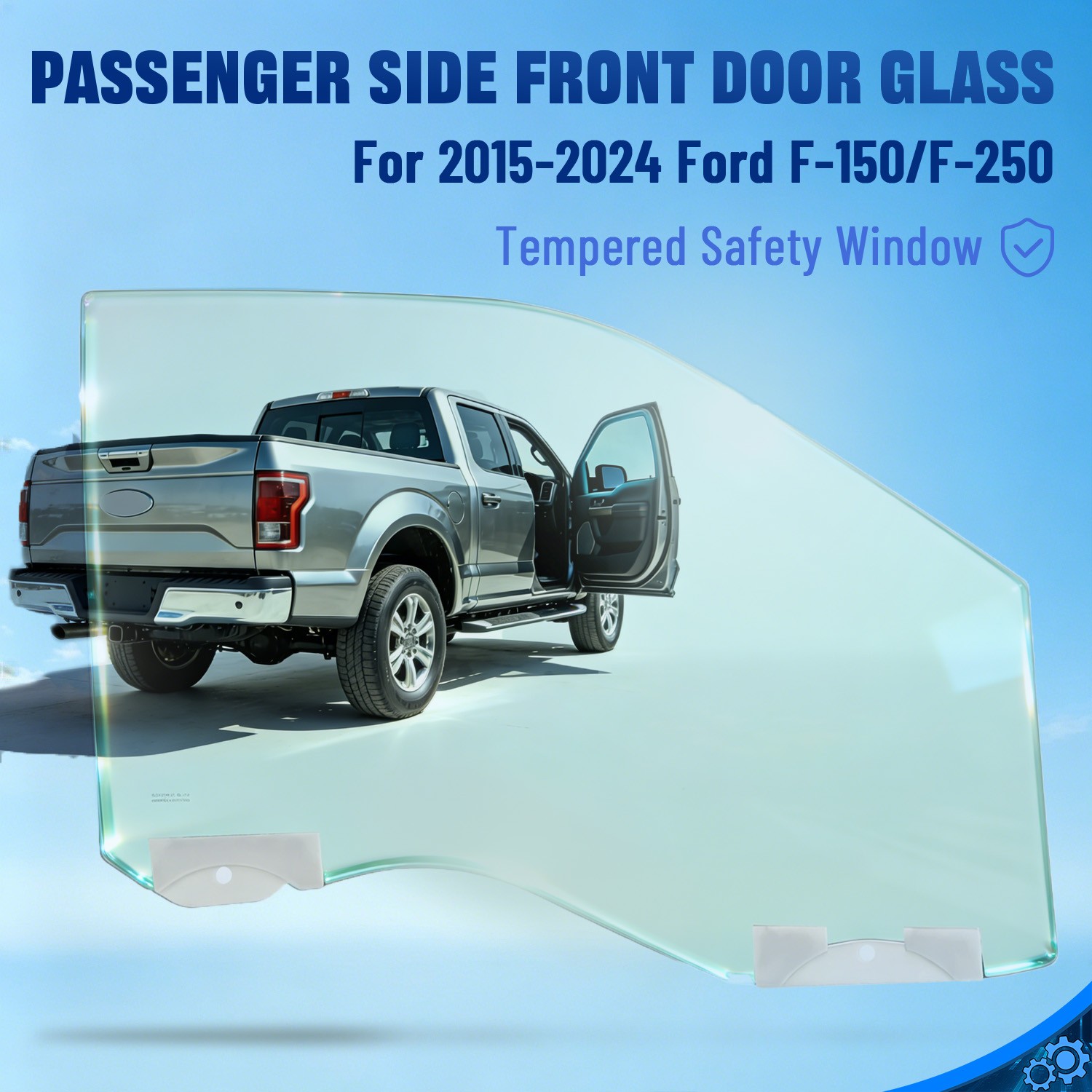 Front Door Window Glass Passenger Right For 2015-2024 17 Ford F-150 F-250 F-350