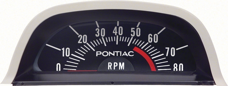 68 Firebird Hood Tach 5500 Redline - 6 Cylinder Point Ignition