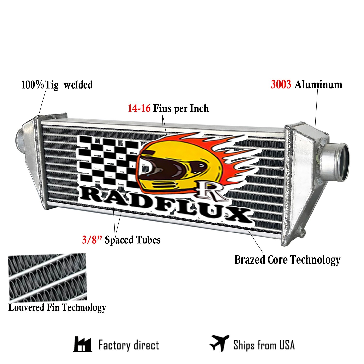Fits TR8 500HP Intercooler 750 CFM HP Turbo 4 Cylinder 2.5