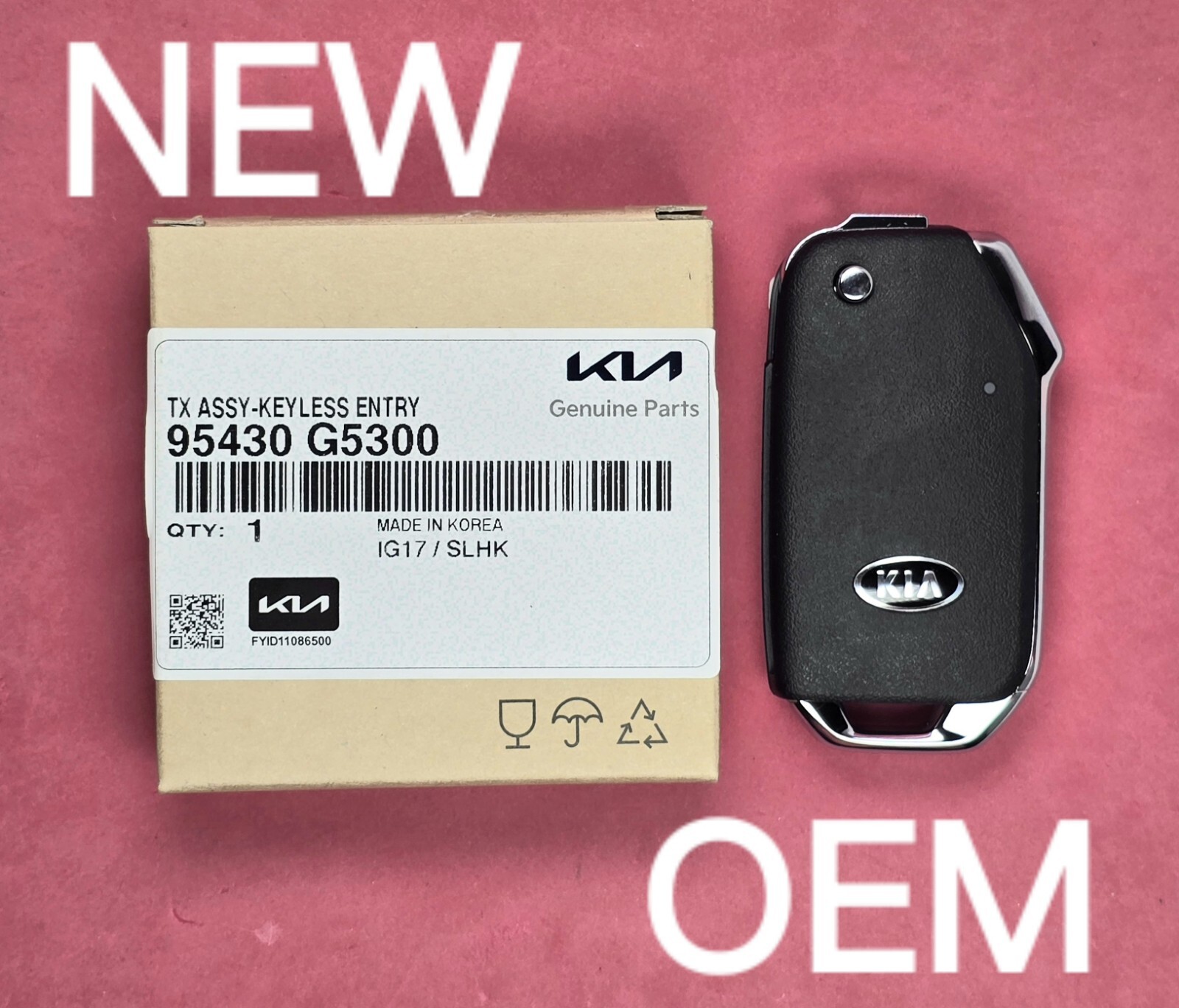 New OEM 2020 - 2022 Kia Niro Remote Flip Key 4B Hatch - SY5SKRGE04 (95430-G5300)