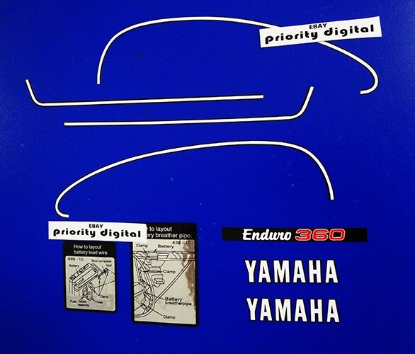 1974 74' Yamaha DT360 11pc kit graphics decals graficos sticker aufkleber