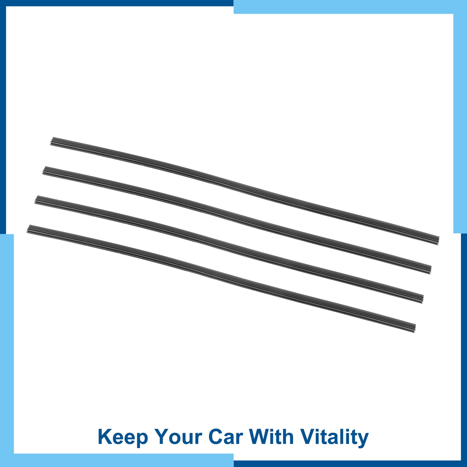 Universal Pack(4) 18inch Car Windshield Wiper Blades Refills Insert Strips Black Universal Pack(4) 18inch Car Windshield Wiper Blades Refills Insert Strips Black