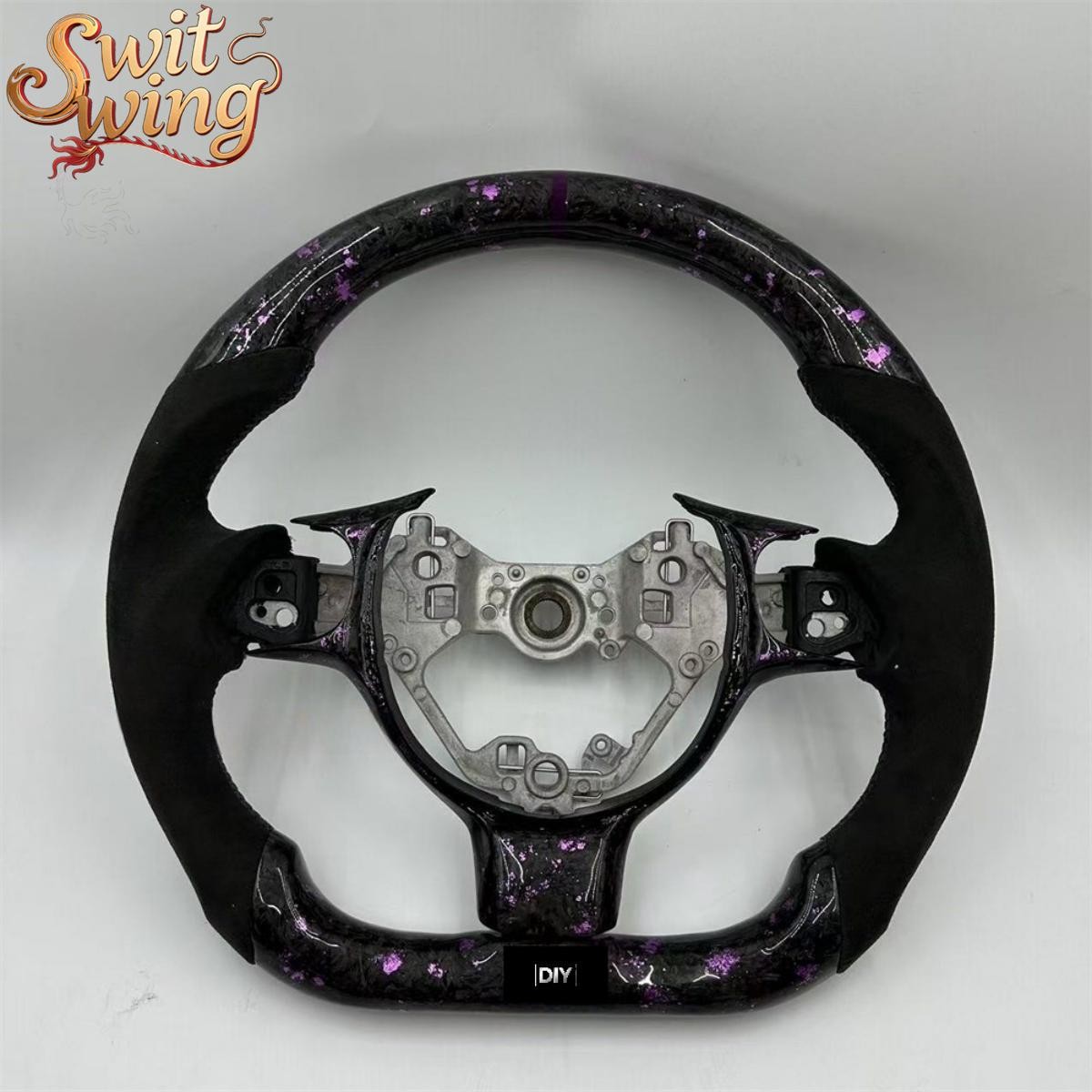 For 2022-2025 Toyota GR86 Purple Forged Carbon Fiber Alcantara Steering Wheel