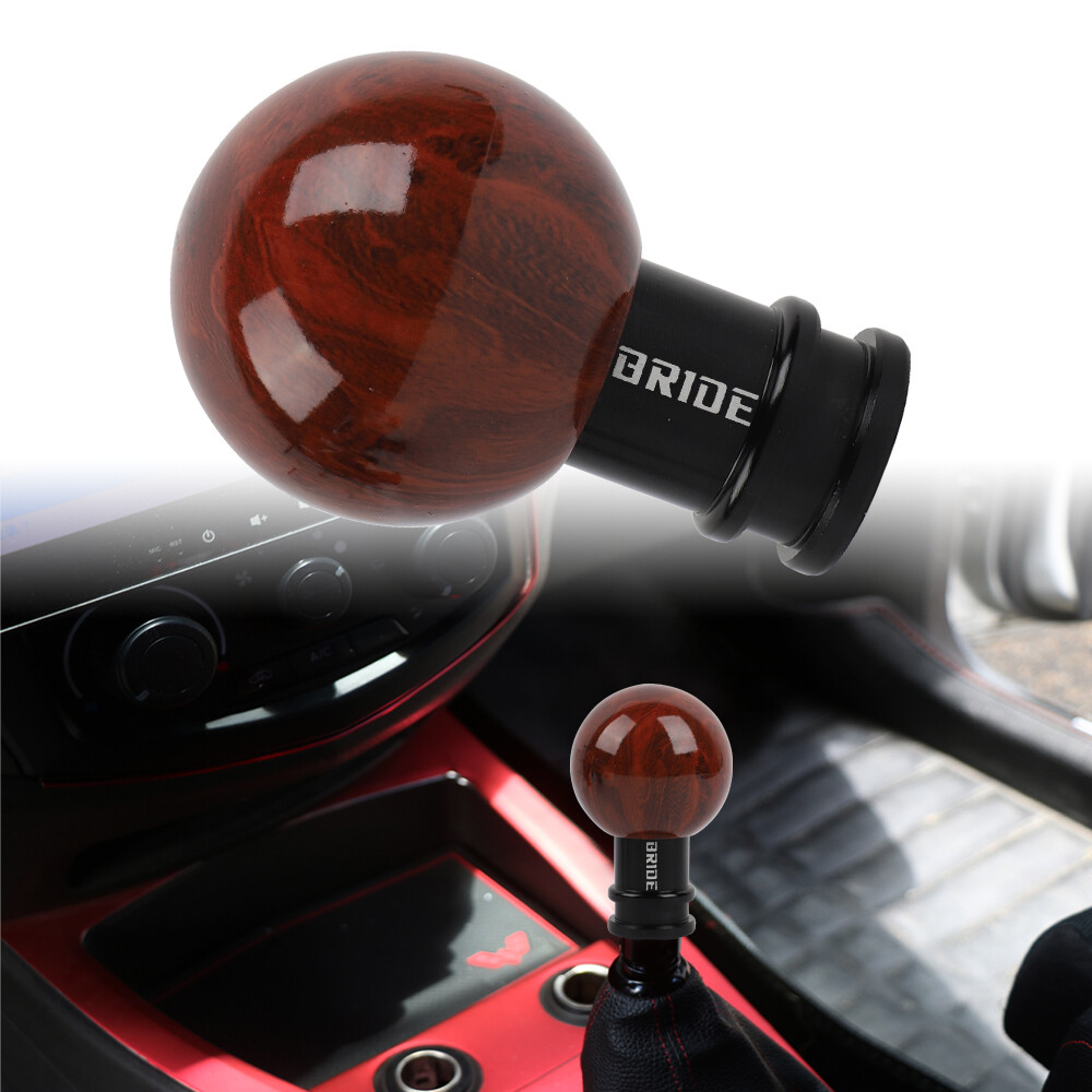 Universal JDM BRIDE Round Ball Wood Aluminum Manual Gear Shift Knob Shifter Universal JDM BRIDE Round Ball Wood Aluminum Manual Gear Shift Knob Shifter