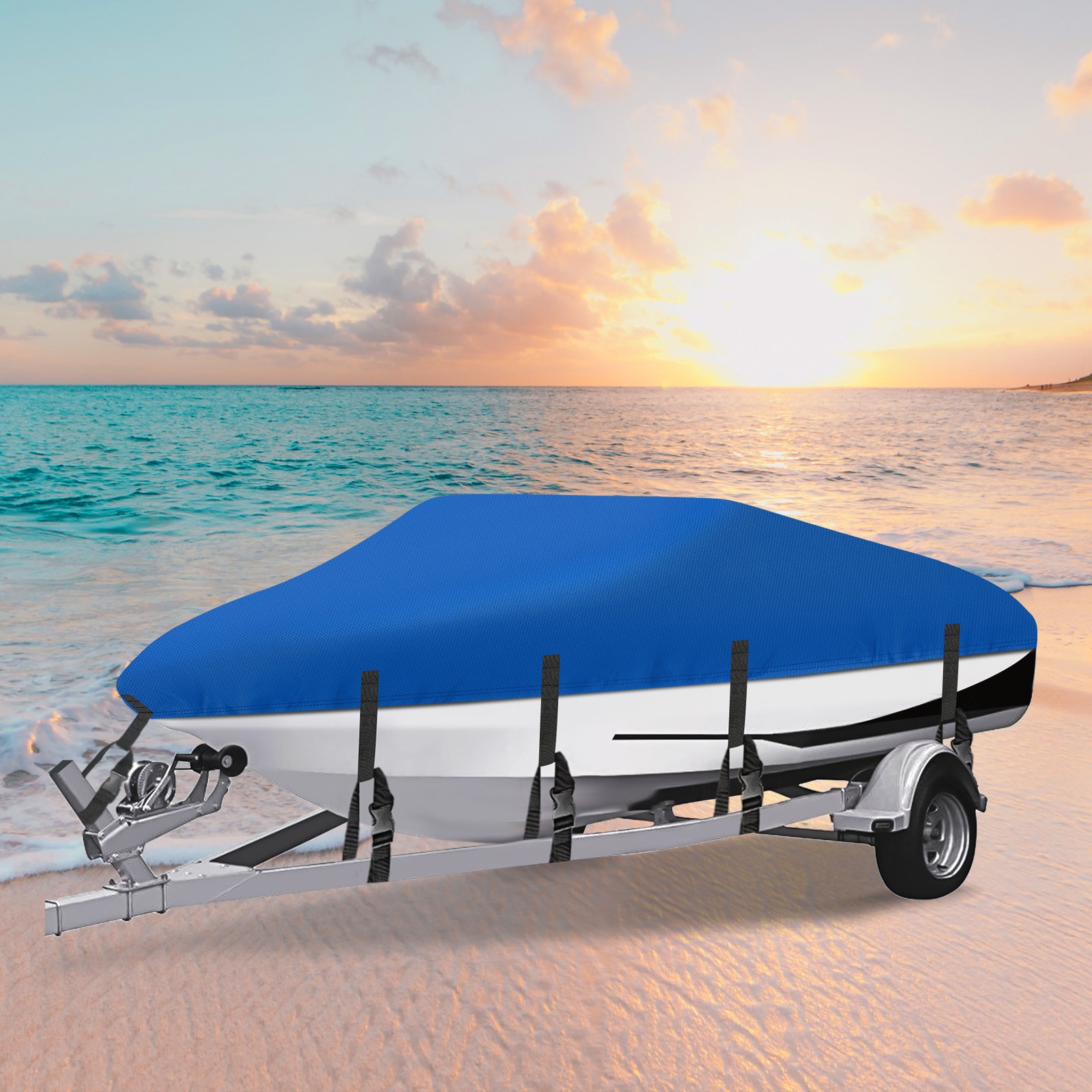 17ft 18ft 19ft Heavy Duty Boat Cover Speedboat Marine Grade Fits V-Hull Tri-Hull