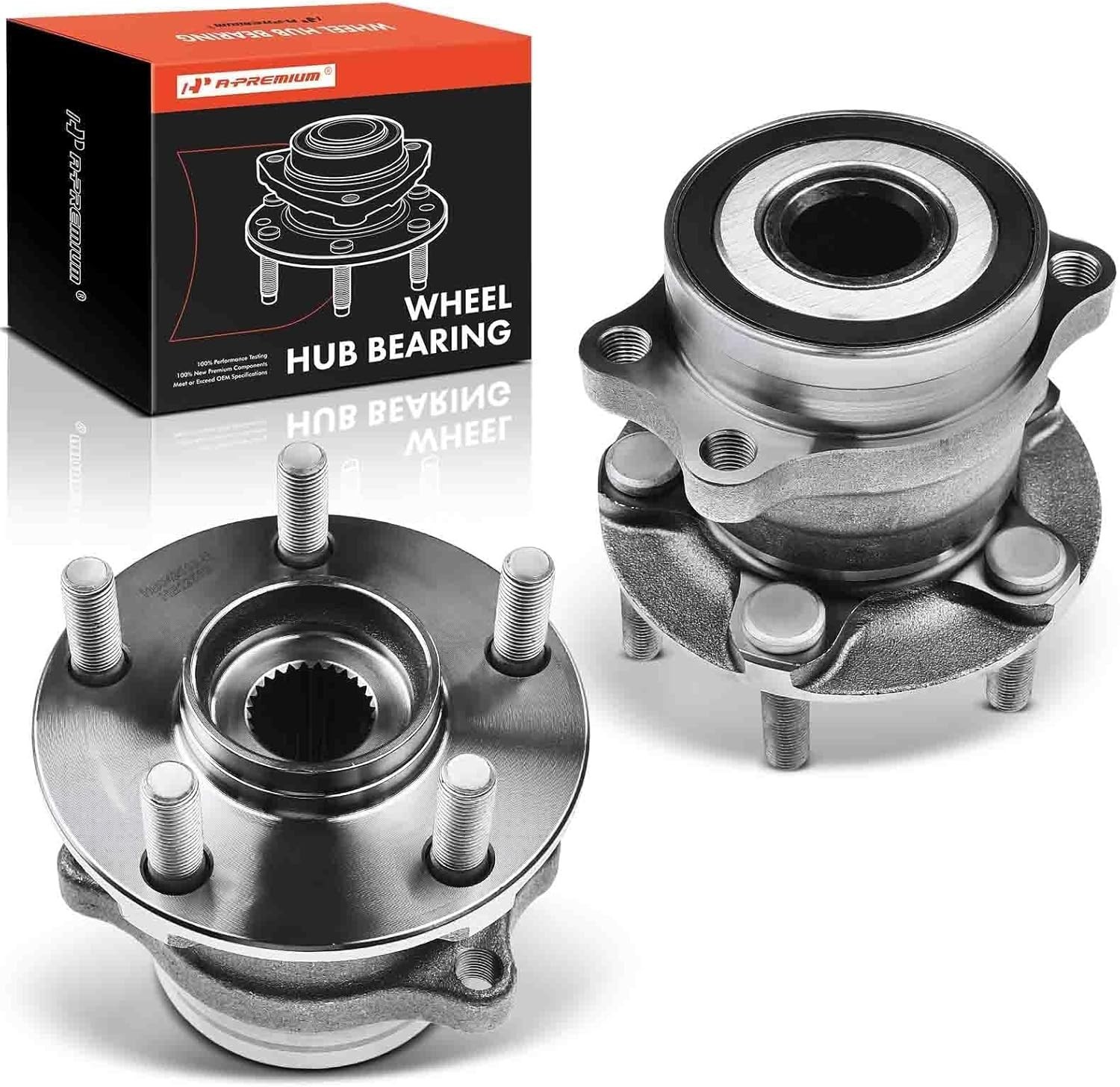 A-Premium 2 Rear Wheel Bearings and Hub Assembly w/ 5 Tabs for Impreza 2012-2021