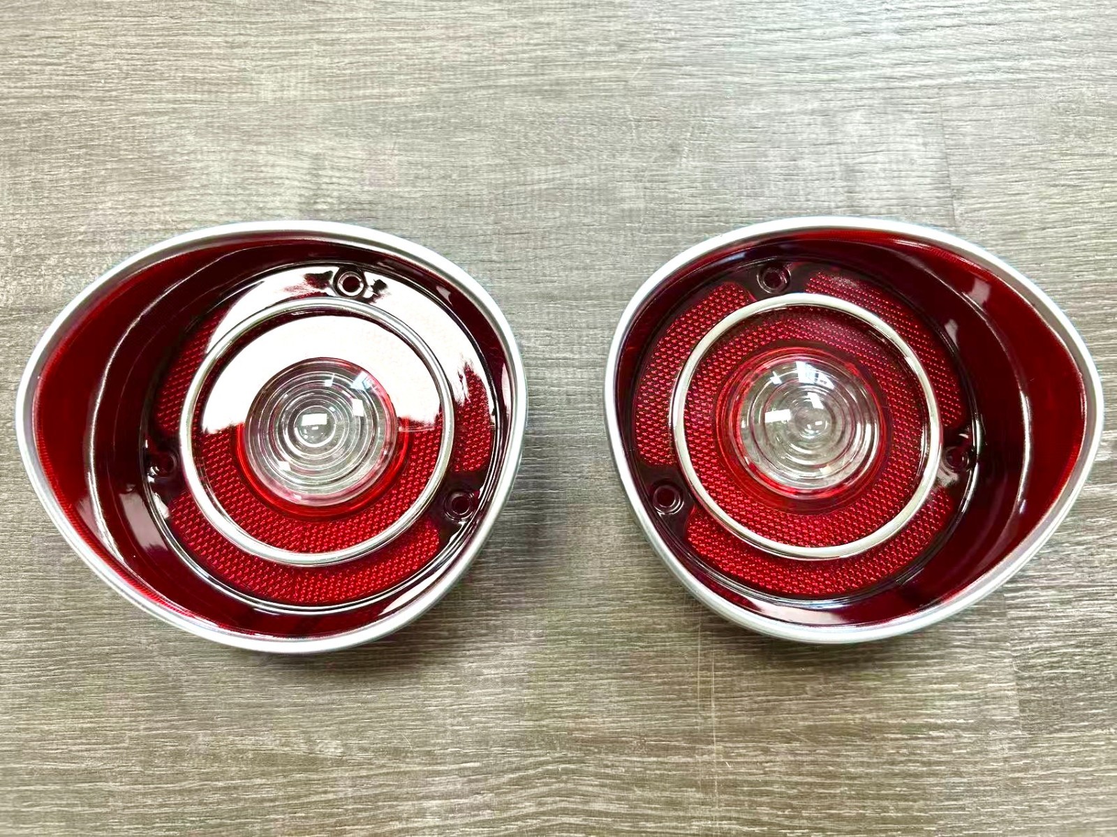 1971 Chevelle Malibu SS Rear Back up Lens with Silver Trim surround Pair 1971 Chevelle Malibu SS Rear Back up Lens with Silver Trim surround Pair
