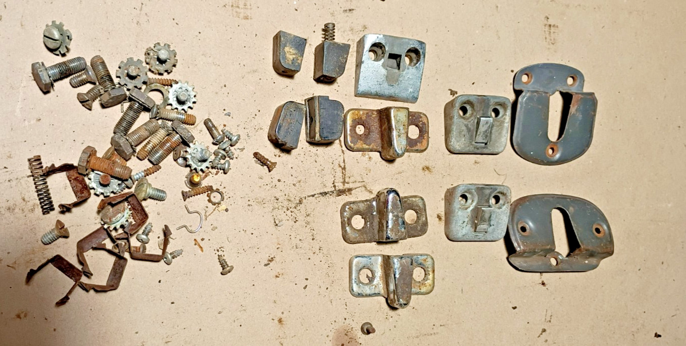 1941-1948 Chevy cars door latch, dovetail wedge, + hardware