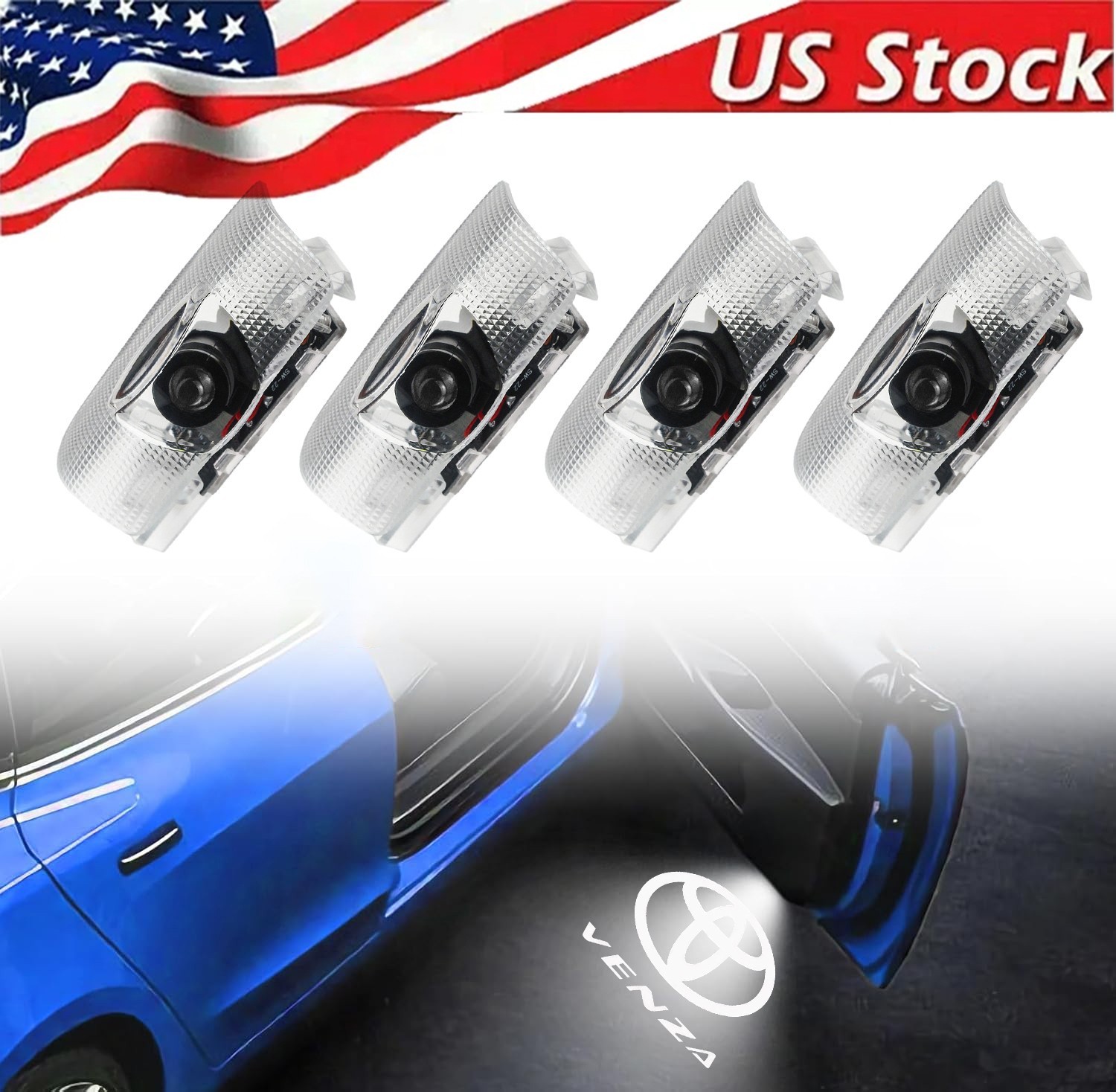 OEM-Replace White LED 4× Side Door Courtesy Lights Fits 2007-2026 Toyota Venza