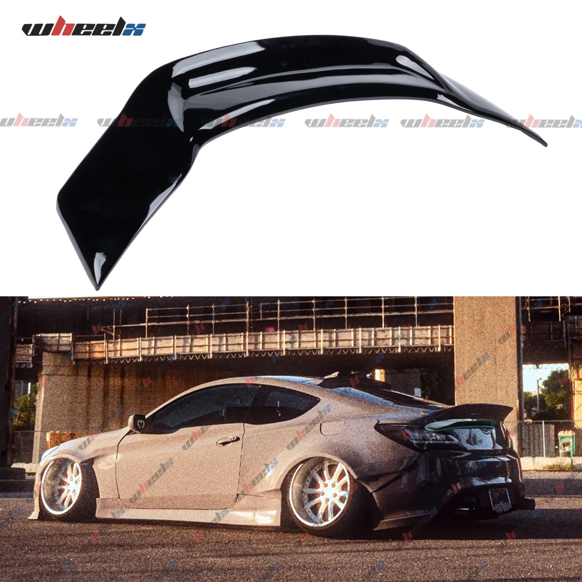 For 2010-16 Hyundai Genesis Coupe Gloss Blk R Style Duckbill Trunk Spoiler Wing