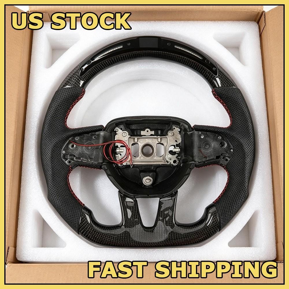 LED Carbon Fiber Steering Wheel For Dodge Charger Durango SRT 2015~23