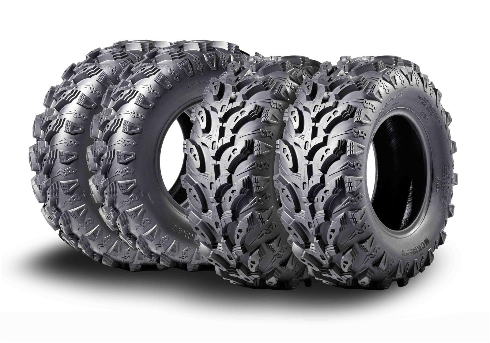 MCKINLEY UTV ATV Tires 25X8-12 & 25X10-12 6 Ply Full Set Super Mud Offroad X611