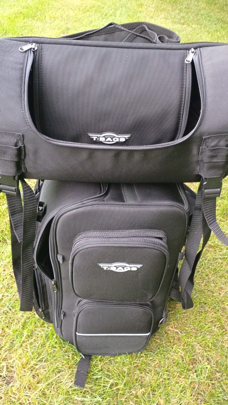 Genuine T Bags Universal Lonestar Motorcycle Luggage Nylon Tour Pack Expandable