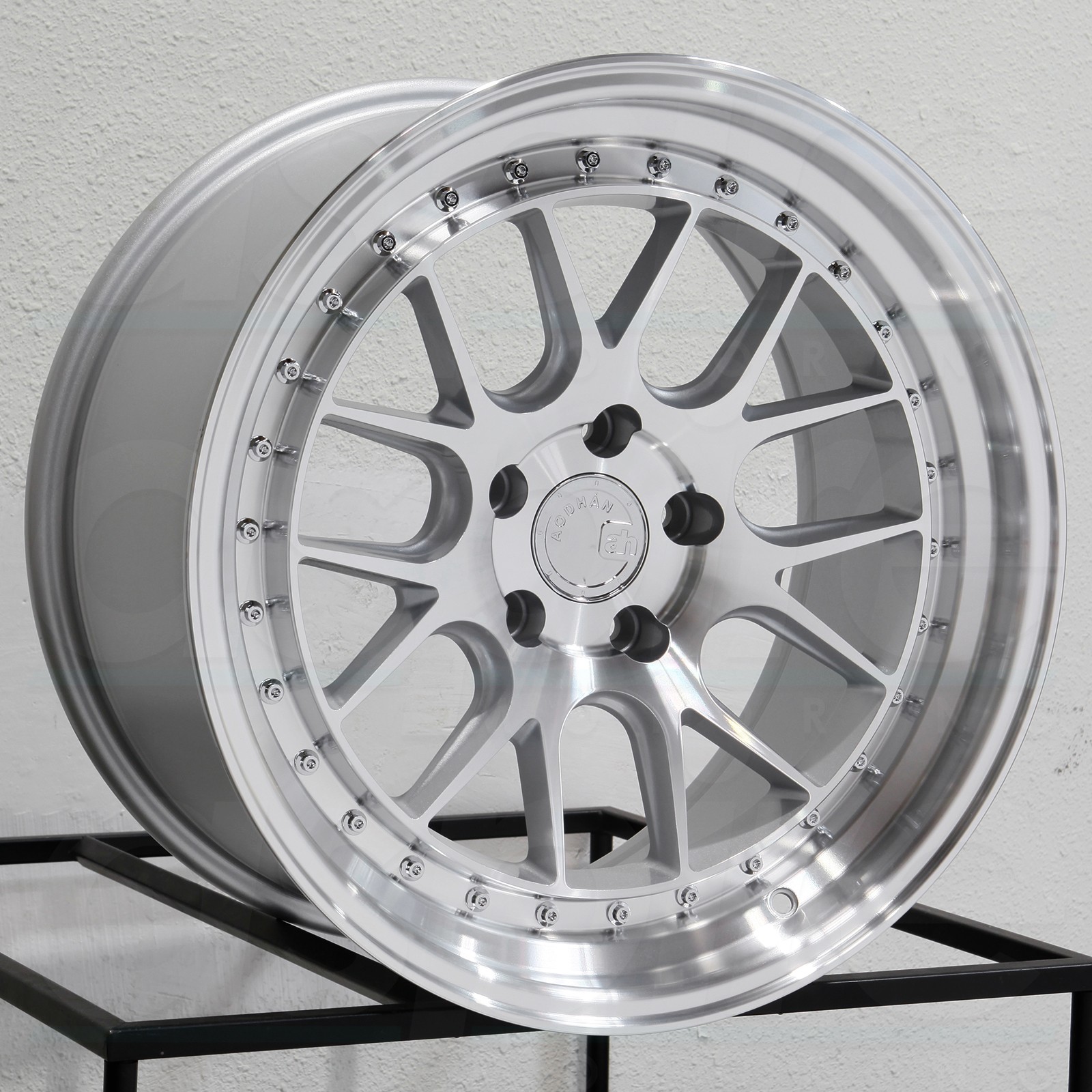 18x9.5/18x10.5 Aodhan DS06 DS6 5x114.3 15/22 Silver Machined Wheels Rims Set(4)