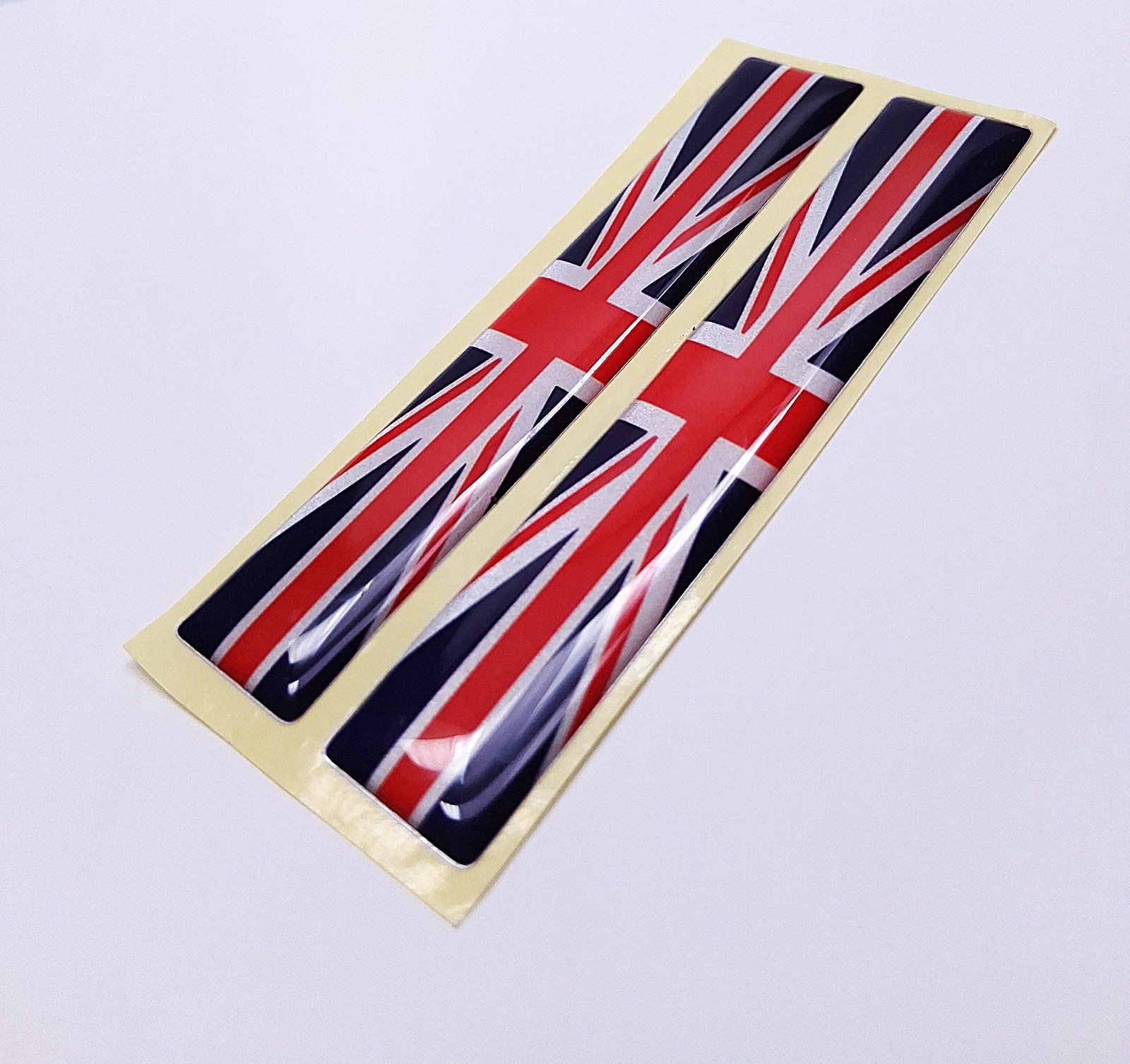 UK BRITISH ENGLAND FLAG 3D EPOXY CAR EMBLEM SET (2) FLEXIBLE DURABLE WATERPROOF